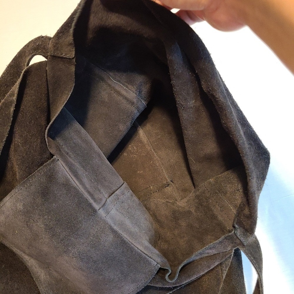 100% Leather Pulicati Slouchy Black Crossbody Shoulder‎ Purse Bag - Picture 7 of 12